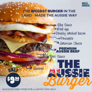 Ribs And Burgers Fortitude Valley Aussie Burger Meal Deal