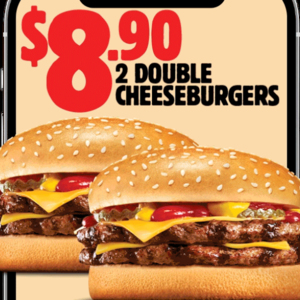 Hungry Jacks Port Macquarie 2 Double Cheese Burger Meal Deal