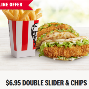 KFC Kings Cross Double Slider And Chips Meal Deal