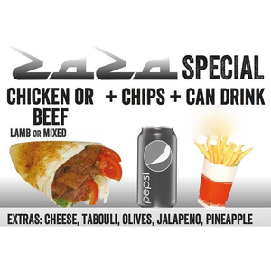 Zaza Kebabs Byron Bay Kebab, Chips and Drink