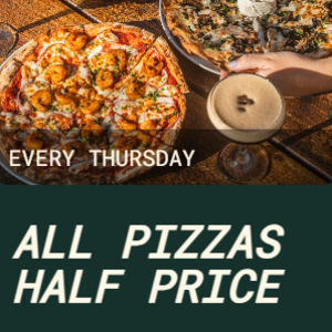 Hotel Brunswick Half Price Thursday Pizzas